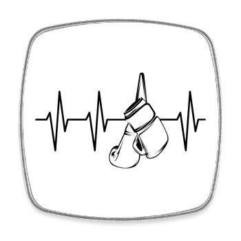 Heartbeat boxing icon pulse icon illustration - Square fridge magnet - white - Front