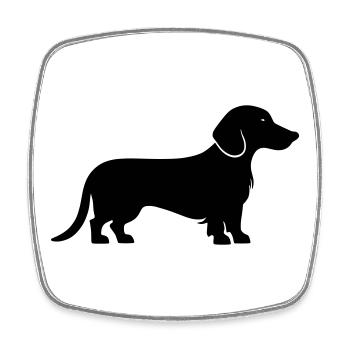 Dachshund Dackel - Square fridge magnet - white - Front