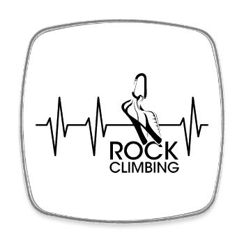 rock climbing puls Herzschlag Symbol klettern icon - Viereckiger Kühlschrankmagnet - Weiß - Vorne