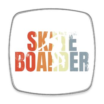 Retro Skateboarder - Viereckiger Kühlschrankmagnet - Weiß - Vorne