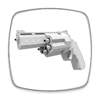 Humanized Pistol - Square fridge magnet - white - Front