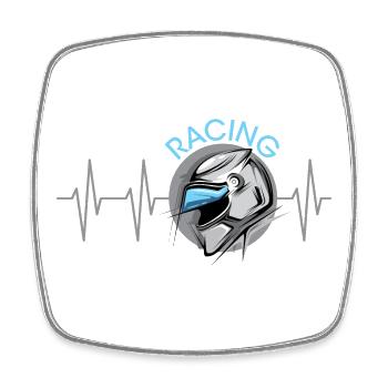 Motorrad Racing Herzschlag Illustration Kunst icon - Viereckiger Kühlschrankmagnet - Weiß - Vorne