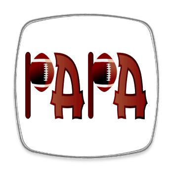 PAPA AMERICAN FOOTBALL VATER - Viereckiger Kühlschrankmagnet - Weiß - Vorne