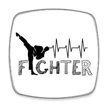 Puls Kick Kampfsport Karate Kickboxen Symbol Team - Viereckiger Kühlschrankmagnet - Weiß - Vorne