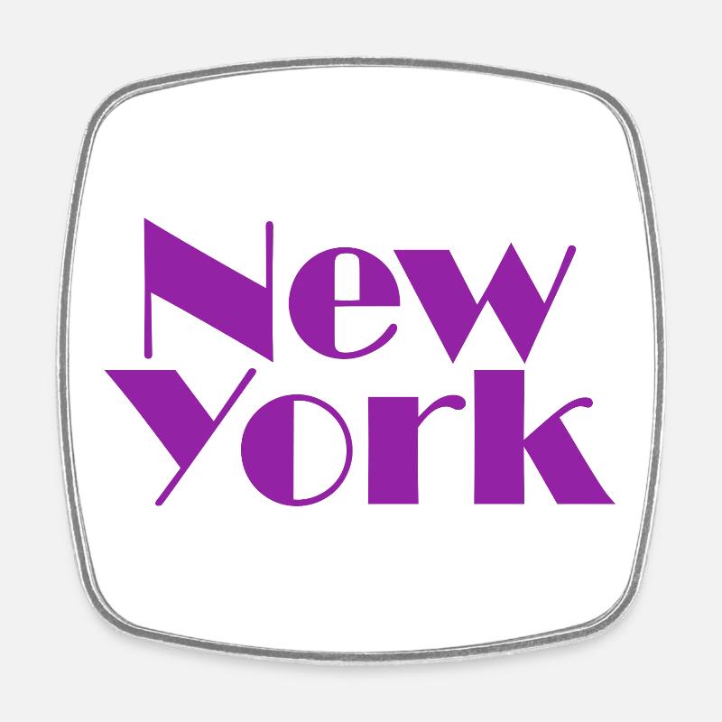 NEW YORK-Purple Broadway - Square fridge magnet - white
