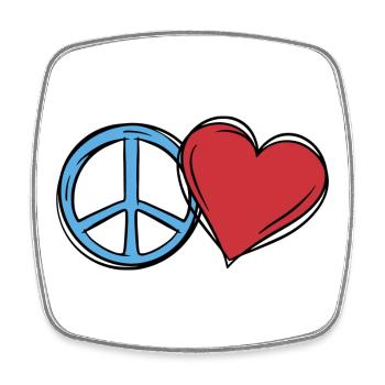Herz Weltfrieden Peace Frieden Liebe Geschenkidee - Viereckiger Kühlschrankmagnet - Weiß - Vorne