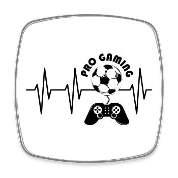 pro gaming Herzschlag Puls Fußball gamer Symbol - Viereckiger Kühlschrankmagnet - Weiß - Vorne