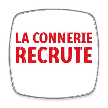 La connerie recrute engagez-vous Humour Citation - Magnet carré - blanc - Devant