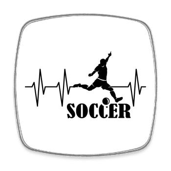 football football pouls coeur football - Magnet carré - blanc - Devant
