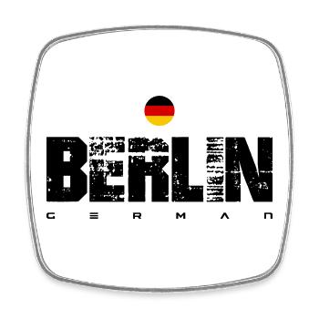 Minimalist German Roundel Crest - Square fridge magnet - white - Front