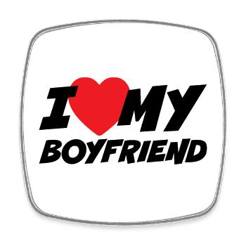 I Love my Boyfriend - Square fridge magnet - white - Front