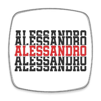 Alessandro t-shirt stacked text gift t-shirt - Square fridge magnet - white - Front