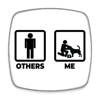 Me as a veterinarian - Square fridge magnet - white - Front