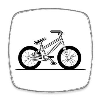 Croquis de vélo BMX - Magnet carré - blanc - Devant