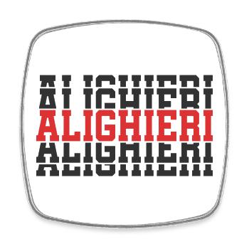 Alighieri t-shirt stacked text idea t-shirt - Square fridge magnet - white - Front