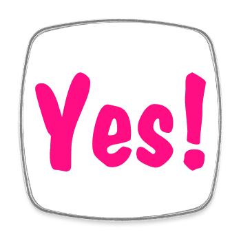 Yes Pink - Viereckiger Kühlschrankmagnet - Weiß - Vorne