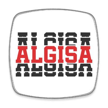 Algisa t-shirt t-shirt idée cadeau texte empilé - Magnet carré - blanc - Devant
