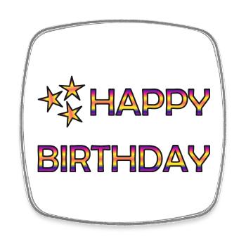 ANNIVERSAIRE. HAPPY BIRTHDAY - Magnet carré - blanc - Devant