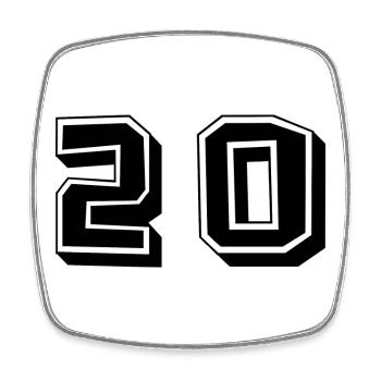 20. 20 YEARS. 20th ANNIVERSARY. 20TH ANNIVERSARY. - Square fridge magnet - white - Front