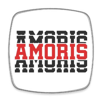 t-shirt Amoris t-shirt gift idea stacked text - Square fridge magnet - white - Front