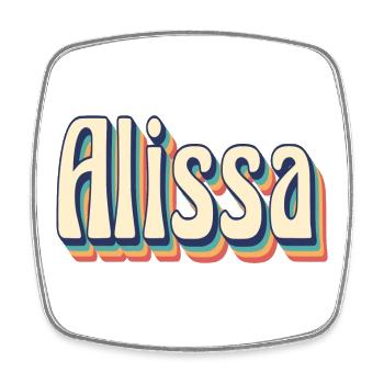 Alissa t-shirt retro vintage t-shirt gift idea - Square fridge magnet - white - Front