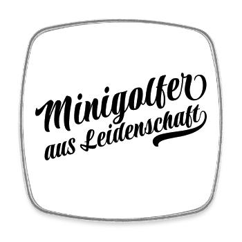 Minigolfer aus Leidenschaft - Viereckiger Kühlschrankmagnet - Weiß - Vorne