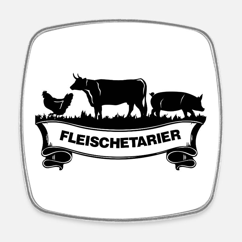 Fleischetarier Fleischliebhaber Shirt - Viereckiger Kühlschrankmagnet - Weiß