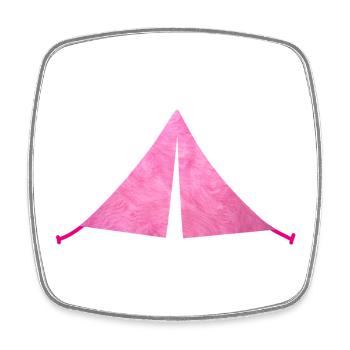 Zelt Fell Camping flausching Camper Outdoor rosa - Viereckiger Kühlschrankmagnet - Weiß - Vorne