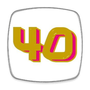 40. 40 YEARS. 40th ANNIVERSARY. 40TH ANNIVERSARY. - Square fridge magnet - white - Front