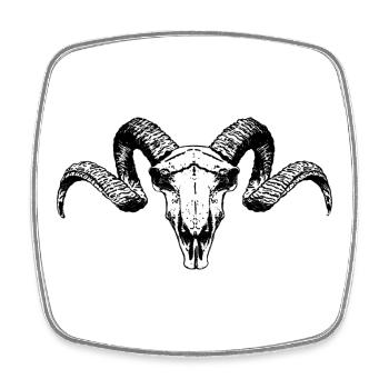 widderschädel, okkultistisch, gothic motiv - Viereckiger Kühlschrankmagnet - Weiß - Vorne