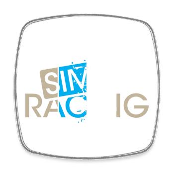 sim racing gaming Zielflagge Auto Fahrer gamer - Viereckiger Kühlschrankmagnet - Weiß - Vorne