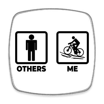 Funny mountain biker - Square fridge magnet - white - Front