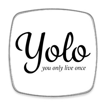 Yolo - Magnet carré - blanc - Devant
