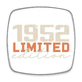Born in 1952 | Vintage 1952 Retro Anniversary - Square fridge magnet - white - Front