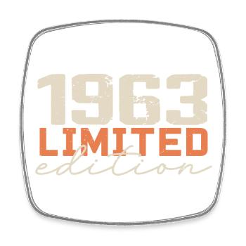 Born in 1963 | Vintage 1963 Retro Birthday - Square fridge magnet - white - Front