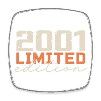 Born in 2001 | Vintage 2001 Retro Anniversary - Square fridge magnet - white - Front