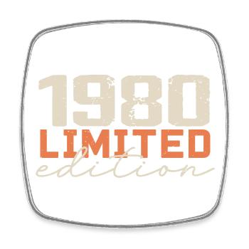 Né en 1980 | Vintage 1980 Anniversaire Rétro - Magnet carré - blanc - Devant