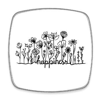 Blooming Flowers | Happiness | Statement | Joyful - Square fridge magnet - white - Front