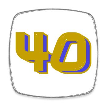 40. 40 ANS. 40e ANNIVERSAIRE. ANNIVERSAIRE 40 ANS. - Magnet carré - blanc - Devant