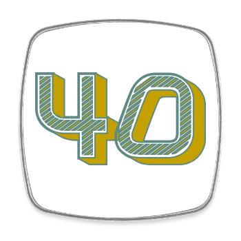 40. 40 ANS. 40e ANNIVERSAIRE. ANNIVERSAIRE 40 ANS. - Magnet carré - blanc - Devant