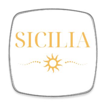 Sicilian Sun Coastal Pattern - Square fridge magnet - white - Front