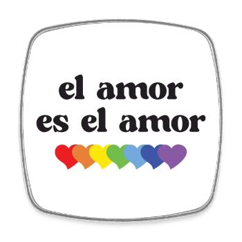 LGBT Pride Month - El Amor es el Amor - Square fridge magnet - white - Front