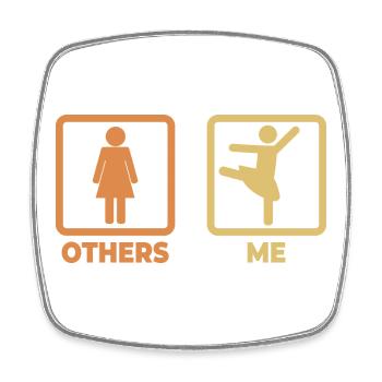 Ballet Stick Figures - Square fridge magnet - white - Front