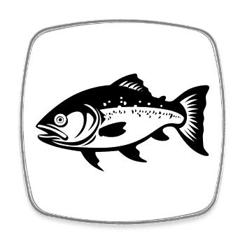 Fish Sketch - Square fridge magnet - white - Front