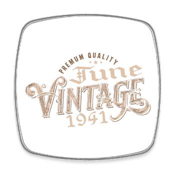 June 1941 Vintage 1941 83rd Anniversary Gift - Square fridge magnet - white - Front