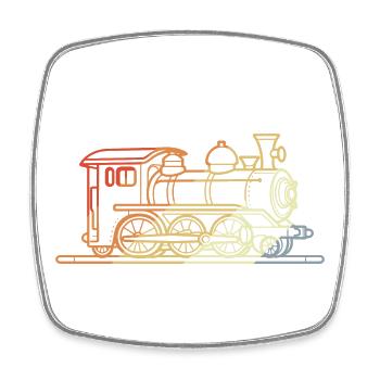 Railway Sketch Vintage - Square fridge magnet - white - Front