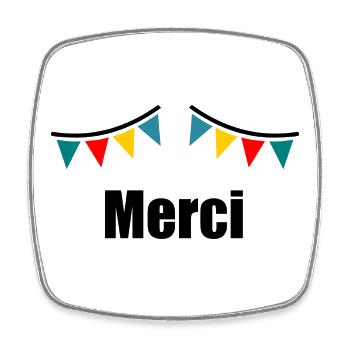 MERCI. MAÎTRESSE. MAÎTRE. MERCI MAÎTRESSE - Magnet carré - blanc - Devant