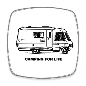 Camping For Life - Viereckiger Kühlschrankmagnet - Weiß - Vorne