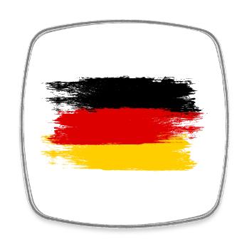 Deutschlandflagge, Viva Germany, ein Symbol der Einheit - Viereckiger Kühlschrankmagnet - Weiß - Vorne