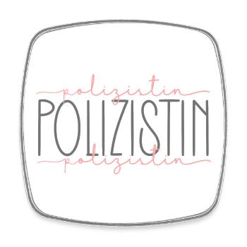 Polizistin Geschenk Polizei Beamtin Beruf - Viereckiger Kühlschrankmagnet - Weiß - Vorne